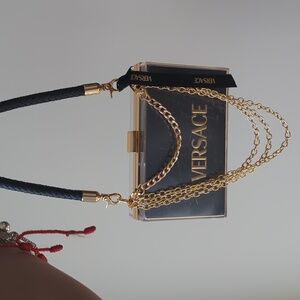 Versace Upcycled Paper Shopping Acrylic Novelty Clutch